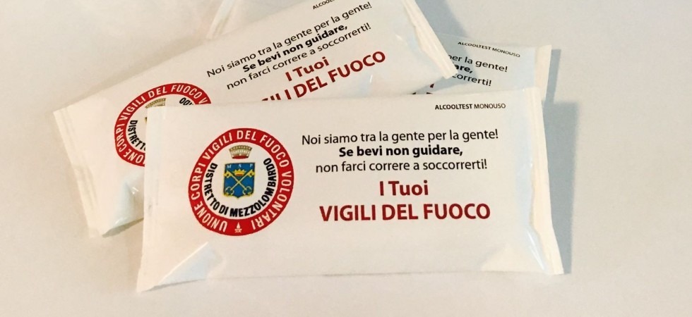 Se bevi non guidare, non farci correre a soccorrerti'': il messaggio dei Vigili del Fuoco sulle confezioni dell'etilometro